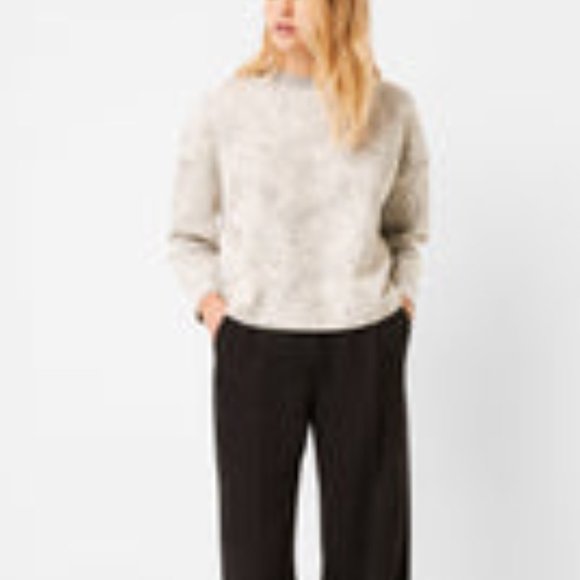 NWT French Connection Sekia Jersey Crew Neck Top, grey/white melange Sz XS boxy - Picture 12 of 13